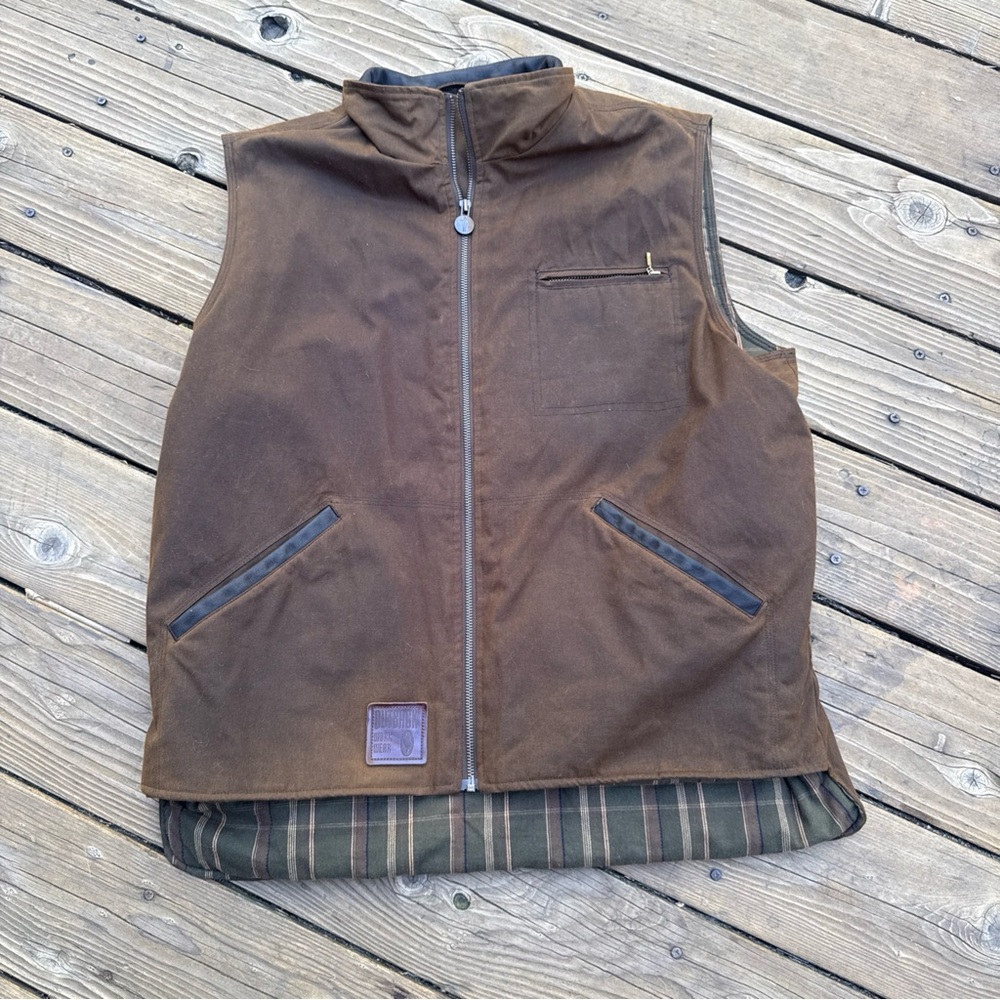 Men's Brown Zip-Front Utility Vest